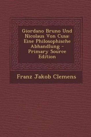 Cover of Giordano Bruno Und Nicolaus Von Cusa