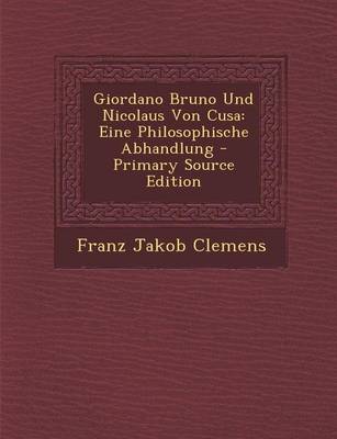 Book cover for Giordano Bruno Und Nicolaus Von Cusa