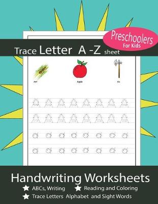 Cover of Trace Letter A-Z Sheet Handwriting Worksheets