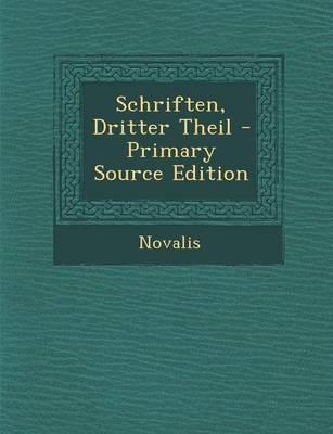 Book cover for Schriften, Dritter Theil - Primary Source Edition