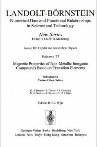 Cover of Various Other Oxides / Verschiedene andere Oxide