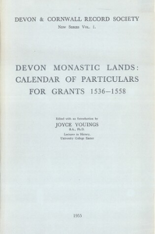 Cover of Devon Monastic Lands