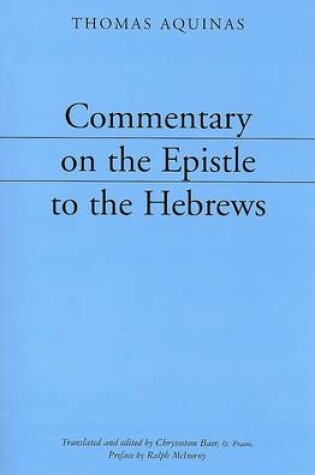 Cover of Commentary on the Epistle to the Hebrews