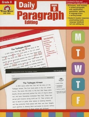 Book cover for Daily Paragraph Editing, Grade 8 Teacher Edition