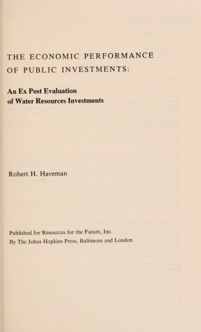 Book cover for Economic Performance of Public Investment