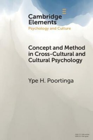 Cover of Concept and Method in Cross-Cultural and Cultural Psychology