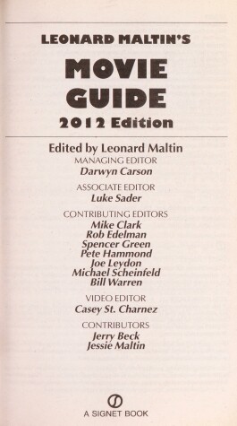 Book cover for Leonard Maltin's 2012 Movie Guide