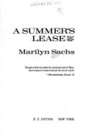 Cover of Sachs Marilyn : Summer'S Lease (Hbk)