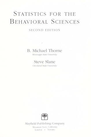 Cover of Statistics for the Behavioural Sciences