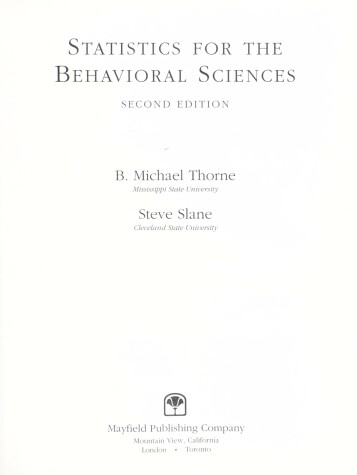 Book cover for Statistics for the Behavioural Sciences