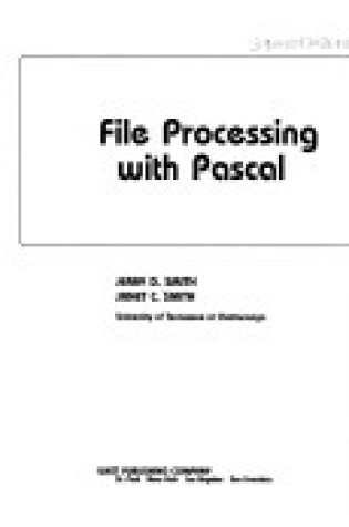Cover of File Processing with PASCAL