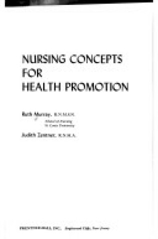 Cover of Nursing Concepts for Health Promotion