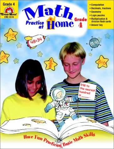 Book cover for Math Practice at Home, Grade 4