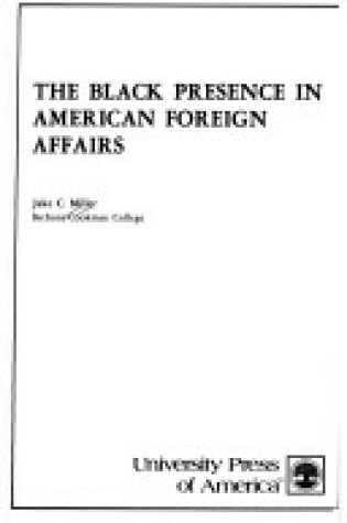 Cover of Black Presence in American Foreign Affairs