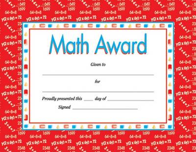 Book cover for Math Award Certificate