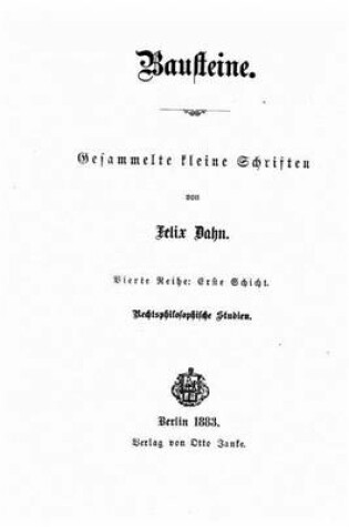 Cover of Bausteine Gesammelte Kleine Schriften