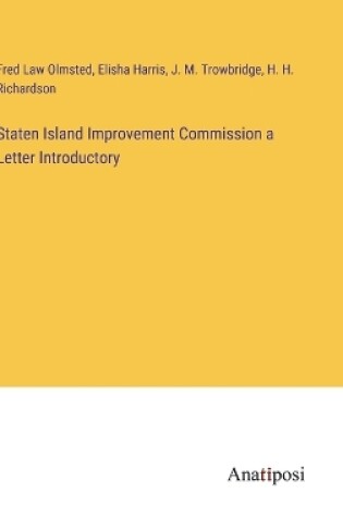 Cover of Staten Island Improvement Commission a Letter Introductory