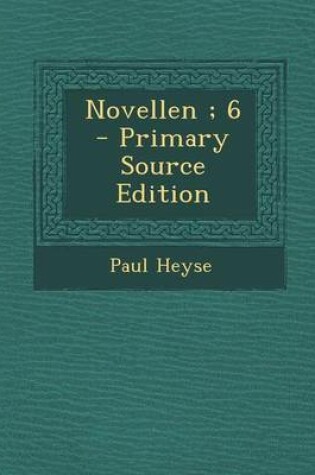 Cover of Novellen; 6 - Primary Source Edition