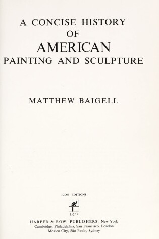 Cover of Concise History of Painting and Sculpture