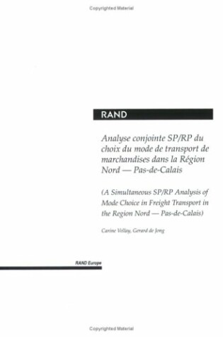 Cover of Analyse Conjointe Sp/RP Du Choix Du Monde De Transport De Marchandises Dans La Region Nord - Pas-De-Calais