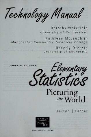 Cover of Technology Manual for Elementary Statistics