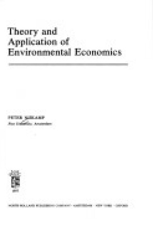 Cover of Theory and Application of Environmental Economics