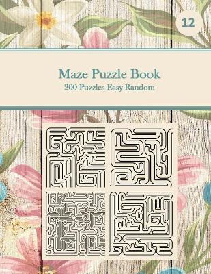 Book cover for Maze Puzzle Book, 200 Puzzles Easy Random, 12