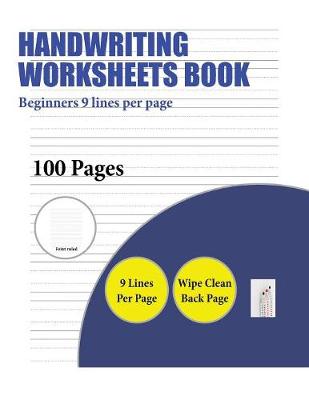 Book cover for Handwriting Worksheets Book (Beginners 9 lines per page)