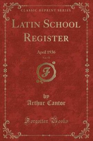 Cover of Latin School Register, Vol. 55