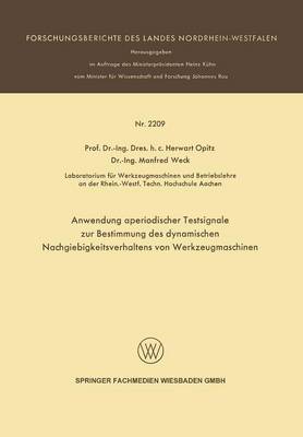 Book cover for Anwendung Aperiodischer Testsignale Zur Bestimmung Des Dynamischen Nachgiebigkeitsverhaltens Von Werkzeugmaschinen