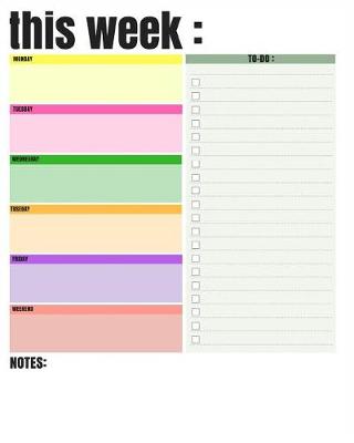 Cover of Weekly Planner and To-Do List Notepad