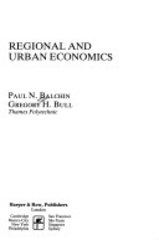 Cover of Regional and Urban Economics