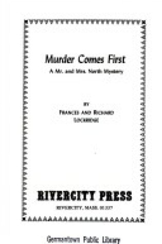 Cover of Murder Comes First