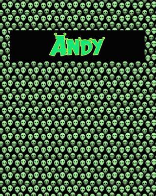 Book cover for 120 Page Handwriting Practice Book with Green Alien Cover Andy