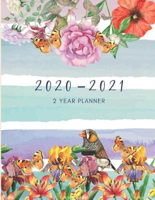 Book cover for 2020-2021 2 Year Planner Floral Stripes Monthly Calendar Goals Agenda Schedule Organizer