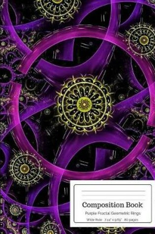 Cover of Composition Book Purple Fractal Geometric Rings