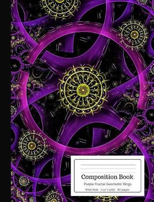 Book cover for Composition Book Purple Fractal Geometric Rings