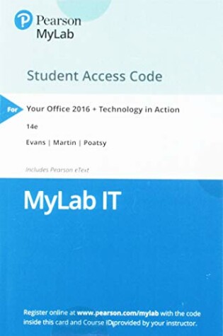 Cover of Mylab It with Pearson Etext -- Access Card -- For Your Office 2016 with Technology in Action