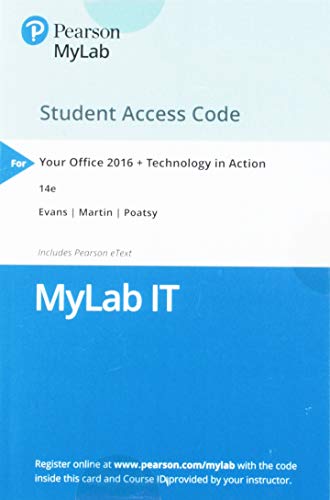 Book cover for Mylab It with Pearson Etext -- Access Card -- For Your Office 2016 with Technology in Action