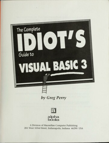 Book cover for The Complete Idiot's Guide to Visual Basic