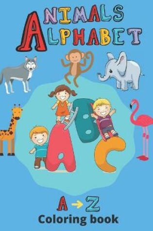 Cover of coloring book animals and alphabet