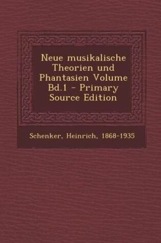 Cover of Neue Musikalische Theorien Und Phantasien Volume Bd.1