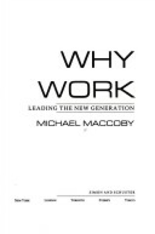 Cover of Why Work?