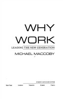 Book cover for Why Work?