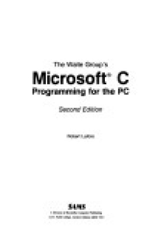 Cover of The Waite Group's Microsoft C Programming for the PC