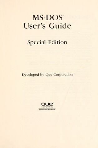 Cover of Ms-DOS User's Guide