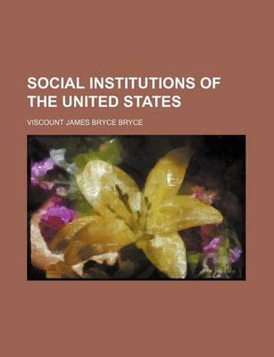 Book cover for Social Institutions of the United States