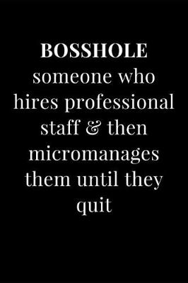 Cover of Bosshole Someone Who Hires Professional Staff & Micromanages Them Until They Quit