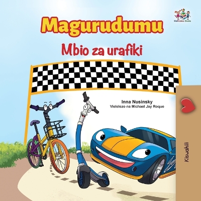 Book cover for The Wheels The Friendship Race (Swahili Book for Kids)