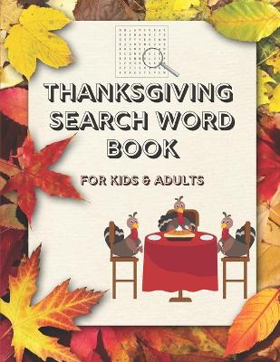 Book cover for Thanksgiving Search Word Book for Kids and Adults